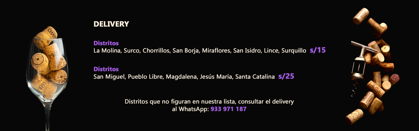 La imagen especifica los distritos y el costo de envio